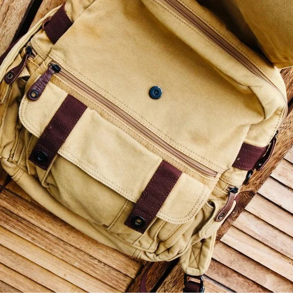 Stylish Tan and Brown Men's Backpack
